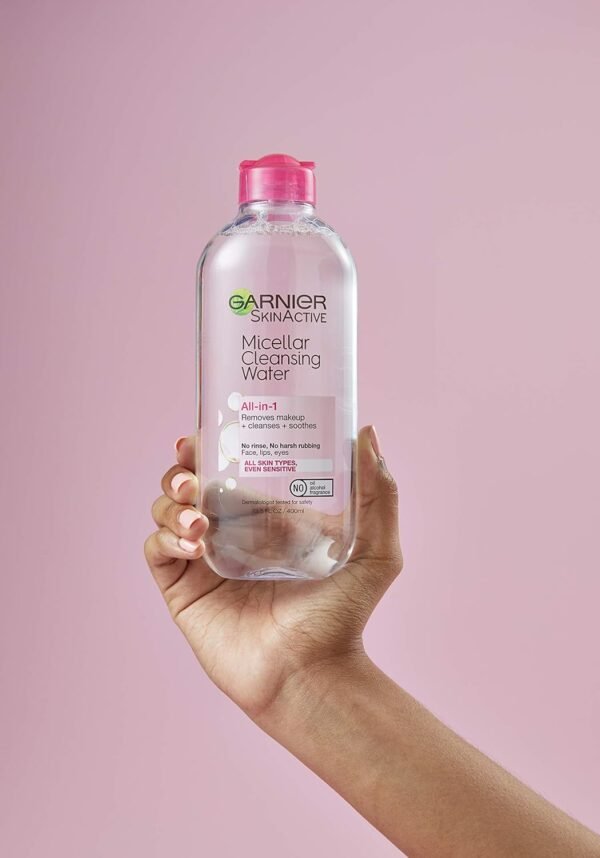 Garnier Micellar Water, Hydrating Facial Cleanser & Makeup Remover, Suitable for Sensitive Skin, Vegan, Cruelty Free, 13.5 Fl Oz (400mL), 1 Count - Image 10