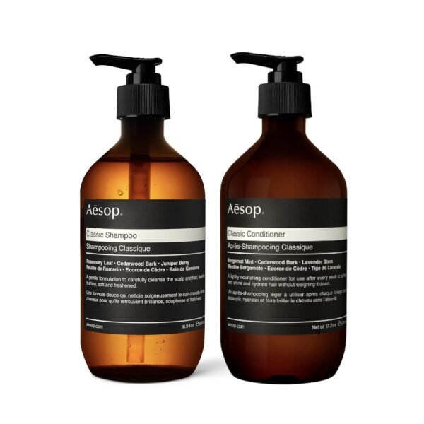 Aesop Classic Shampoo & Classic Conditioner Set | Adds Shine, Hydration, Softness to Hair | 500 mL / 16.9 oz - Image 2