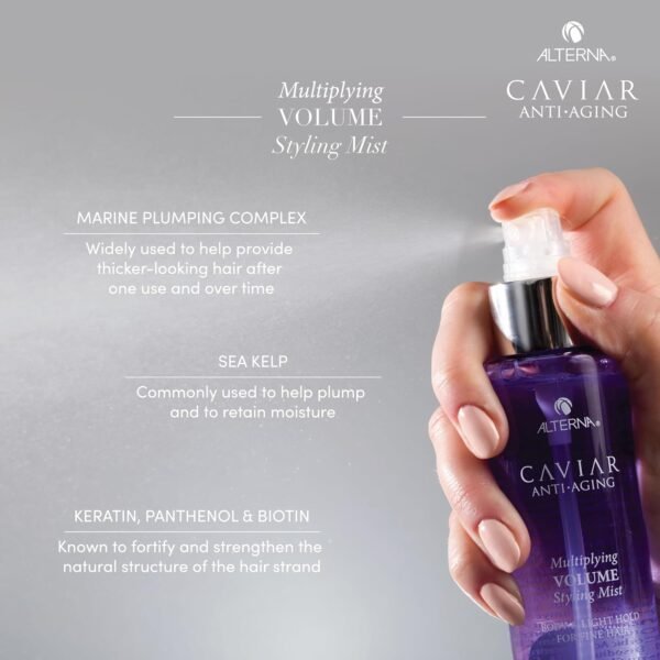 Alterna Caviar Anti-Aging Multiplying Volume Styling Mist, 5 Ounce, For Fine, Thin Hair, Light Hold, Sulfate Free - Image 6