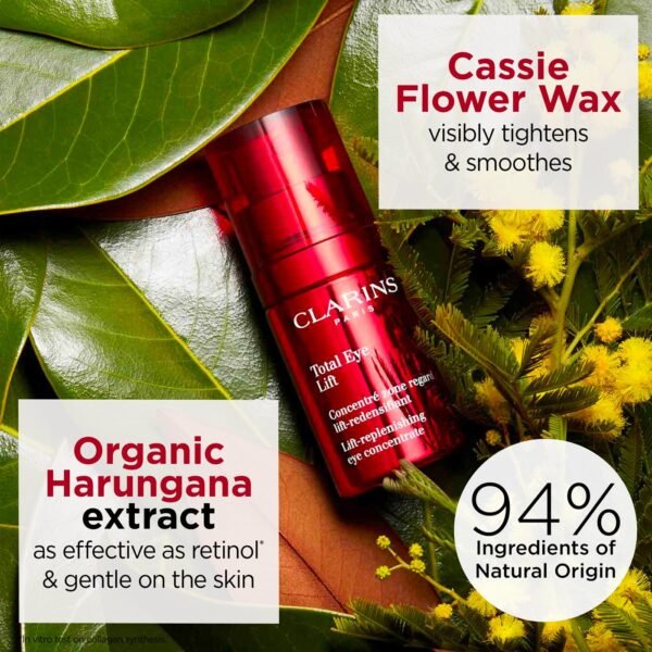 Clarins Total Eye Lift | Anti-Aging Eye Cream | Targets Wrinkles, Crow's Feet, Dark Circles, and Puffiness For a Visible Eye Lift in 60 Seconds Flat* | Ingredients Of 94% Natural Origin - Image 5