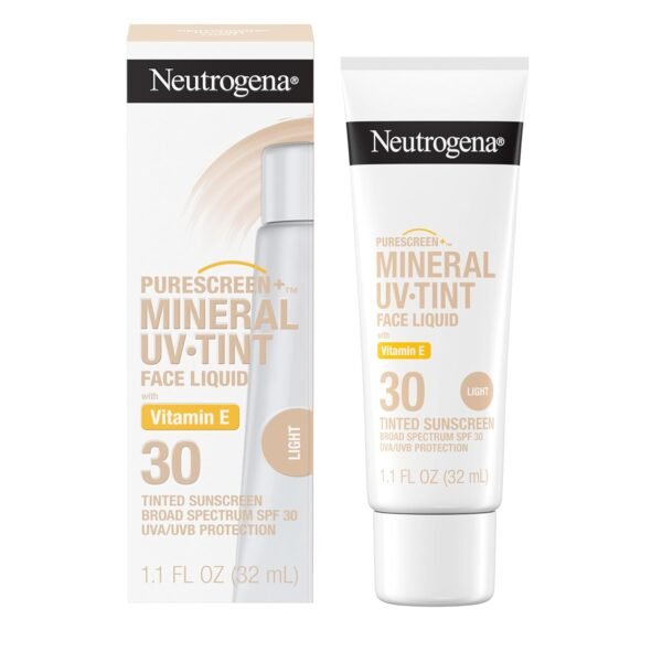 Neutrogena Purescreen+ Tinted Sunscreen for Face with SPF 30, Broad Spectrum Mineral Sunscreen with Zinc Oxide and Vitamin E, Water Resistant, Fragrance Free, Light, 1.1 fl oz - Image 3
