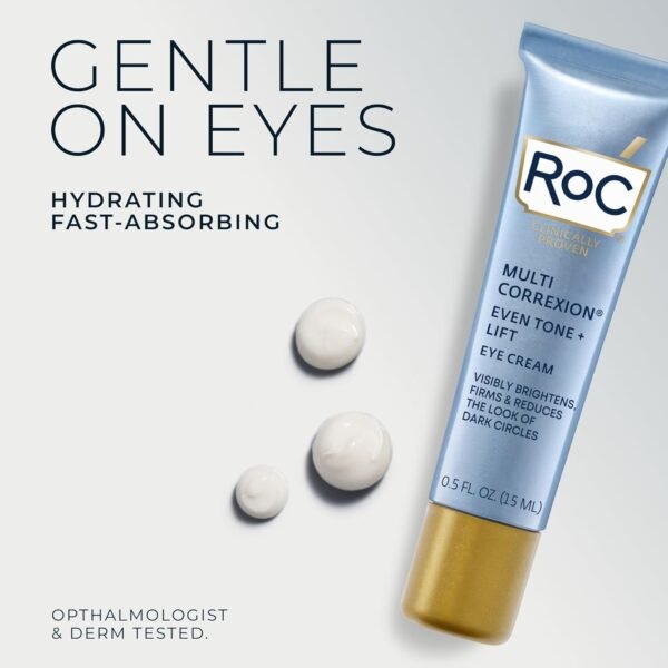RoC Multi Correxion 5 in 1 Anti-Aging Eye Cream for Puffiness, Under Eye Bags & Dark Circles, Skin Care Treatment with Shea Butter, (.5 oz) with Night Cream Packette (Packaging May Vary) - Image 7