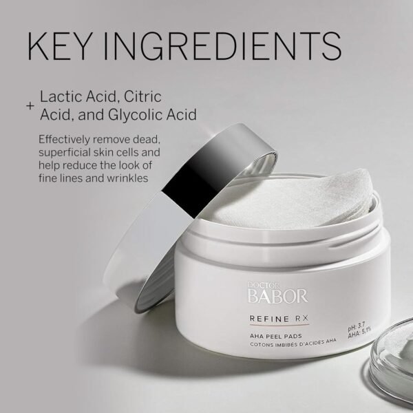 DOCTOR BABOR Refine RX AHA Peel Pads, Exfoliates to Remove Dead Skin and Promote Cell Renewal, Visibly Reduces Fine Lines and Wrinkles - Image 5