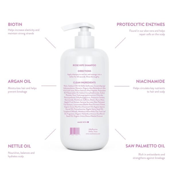 Routine Wellness Anti-Thinning Shampoo for Thinning Hair - Biotin DHT Blocker Women & Men - Color Safe Shampoo for Hair Loss & Healthy Hair - Rose Hips - 14oz - Image 8