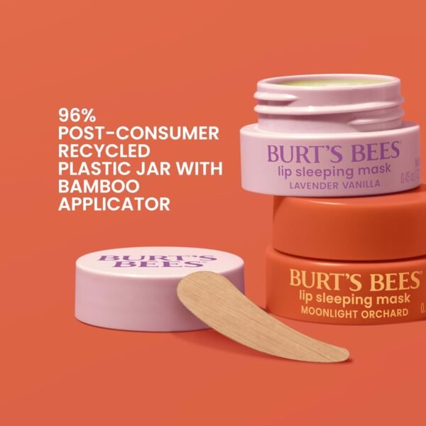 Burt’s Bees Lavender Vanilla Lip Sleeping Mask, With Hyaluronic Acid and Squalane Moisturizer To Instantly Hydrate Lips, Overnight Mask and Treatment, 0.45 oz. - Image 6