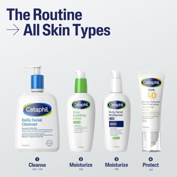 CETAPHIL Everyday Sunscreen Tinted Lotion for Face, 1.7 fl oz, 100% UVA/UVB Mineral Sunscreen: Titanium Dioxide & Zinc Oxide, SPF 40, For Sensitive Skin - Image 5