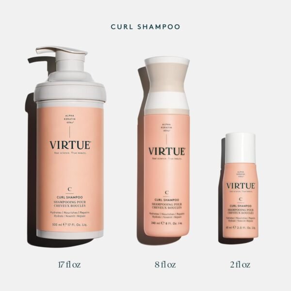 VIRTUE Curl Sulfate Free Shampoo with Jojoba Oil, Hydrates, Nourishes & Repairs Curly Hair with Frizz Control, Color Safe - Image 6