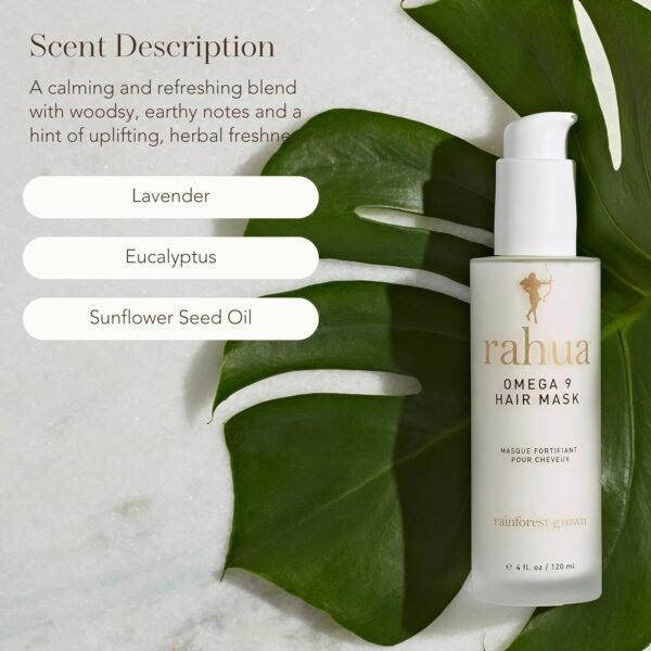 Rahua Omega 9 Hair Mask, 4 Fl Oz, Conditioning Hair Care for Strong, Soft, Shiny, and Hydrated Hair, with Nourishing Natural, Plant-Based Derived Ingredients, Lavender & Uplifting Eucalyptus Scent - Image 5