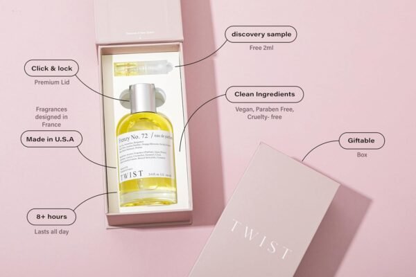 Twist Frenzy No. 72 - Eau De Parfum Inspired by V&Rolf's Flower Bomb, Long-Lasting Perfume For Women, Floral & Vanilla, Vegan, Clean Ingredients, Fragrance - Spray 100 ml | 3.4 fl. oz. - Image 3