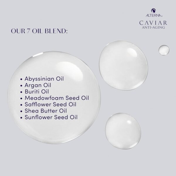 Alterna Haircare CAVIAR Anti-Aging Replenishing Moisture Hair Oil 1.7 oz | Lightweight, Revives and Nourishes Hair | Increased Shine and Softness | Heat Protectant and Frizz Control - Image 7