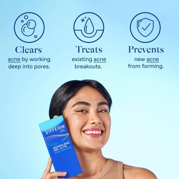 Differin Acne Treatment Gel, 90 Day Supply, Retinoid Treatment for Face with 0.1% Adapalene, Gentle Skin Care for Acne Prone Sensitive Skin, 45g Pump (Packaging May Vary) - Image 10