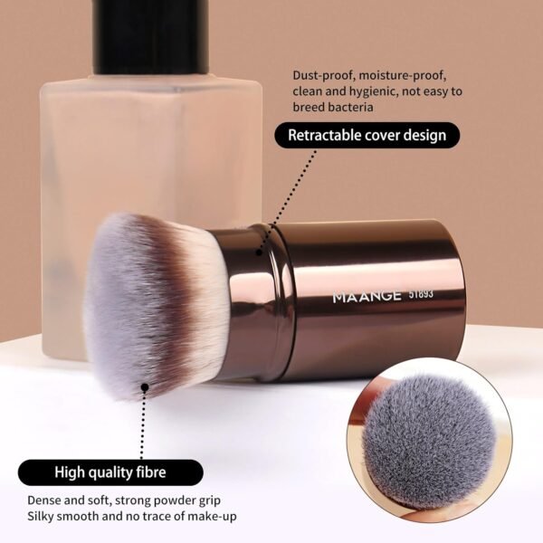 MAANGE 20 PCS Foundation Makeup Brush Set, Double-ended Kabuki Contour Brush for Liquid Powder Concealer Blending Blush Face Makeup Tools (Coffee) - Image 10