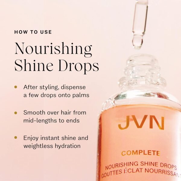 JVN Complete Nourishing Shine Drops, Hair Oil for Hydration and Long-Term Hair Health, Styling Oil for All Hair Types, Sulfate-Free, 1.7 Fluid Ounces - Image 4