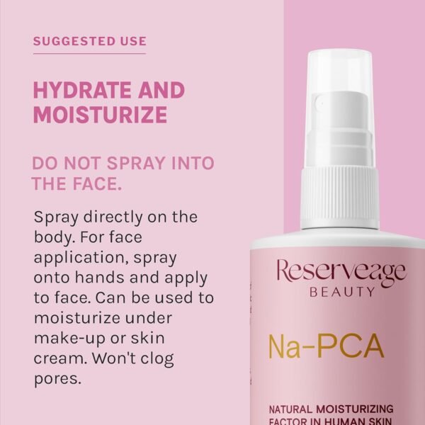Reserveage Na-PCA Spray - Moisturizing Body Lotion for Dry Skin - Anti Aging Face Moisturizer for Women and Men with Eucalyptus Essential Oil, 8 Fl Oz (Pack of 2) - Image 6