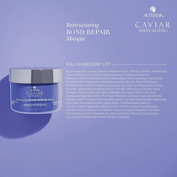 Alterna Caviar Anti-Aging Restructuring Bond Repair Masque, 5.7 Ounce | Strengthens & Protects Damaged Hair , 5.68 Fl Oz (Pack of 1) - Image 5