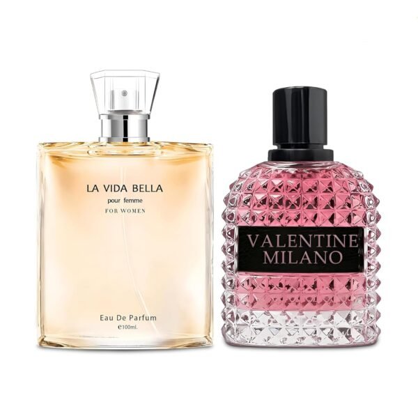 Women's Perfume La Vida Bella&Valentine Valentine Milano Combo Set Eau De Parfum Long Lasting Fragrance 3.4 Fl Oz Spray Each for Daily Used - Image 2