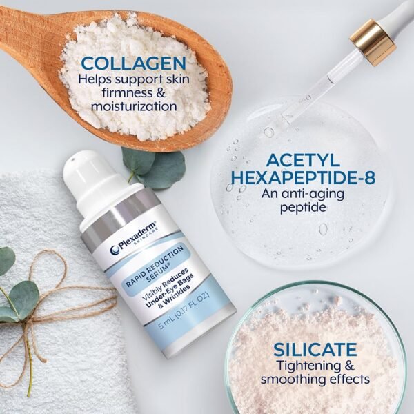 Plexaderm Rapid Reduction Eye Serum - Visibly Reduces Under-Eye Bags, Wrinkles, Dark Circles, Fine Lines & Crow's Feet Instantly, Anti Aging Wrinkle Remover for Face, Pump - Image 3