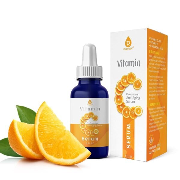 Pursonic Vitamin C Serum, 20% is a high potency Best Organic Anti-Aging Moisturizer Serum for Face, Neck & Décollete and Eye Treatment (3 fl. oz) - Image 2