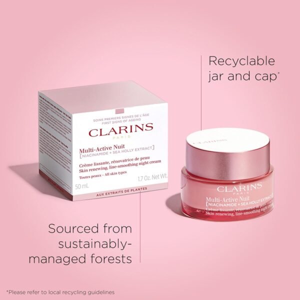 Clarins Multi-Active Renewing Night Moisturizer with Niacinamide | Smooth Fine Lines | Visibly Tighten Pores | Even Tone and Texture | Boost Glow | Strengthen Moisture Barrier | All Skin Types - Image 9