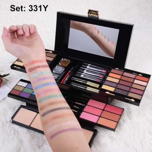 M 58 Color Professional Makeup Kit, makeup pallet,All In One Makeup Set for Women Girls Beginner,Include Eyeshadow Facial Blusher Eyebrow Powder Face Concealer Powder Eyeliner Pencil and a Mirror(331Y) - Image 8