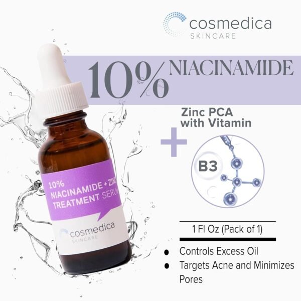 Cosmedica Skincare Niacinamide + Zinc Treatment Serum with Hyaluronic Acid, 1 oz - Image 4