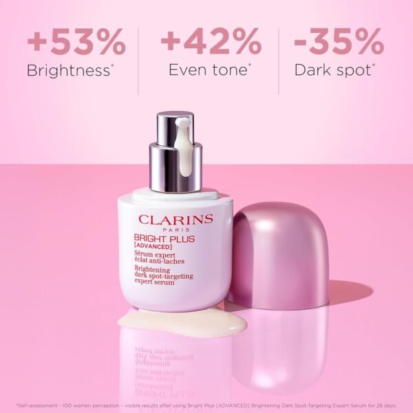 Clarins NEW Bright Plus Serum | Visibly Brightens and Boosts Radiance | Evens Skin Tone | Targets Dark Spots | Contains Vitamin C and Niacinamide | All Skin Types | 1 Fluid Ounce - Image 3