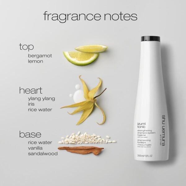 Shu Uemura Izumi Tonic Strengthening & Thickening Rice Water Shampoo - Hydrates and Repairs Damaged Hair, Smooths and Adds Shine, With Japanese Rice Water - Image 6