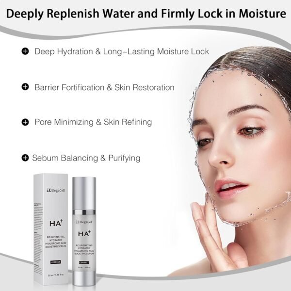 ElegaCell HA+ Rejuvenating Hydrator Skin Hyaluronic Acid Boosting Serum for Face, 1.69 oz Pump,Smooth Fine Lines and Wrinkles,Promotes 24-Hour Moisturization - Image 5
