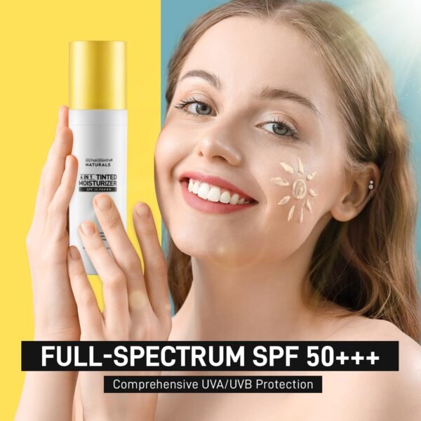 Tinted Moisturizer with SPF 50：Enaskin Naturals Face Tinted Sunscreen with Light Sheer Coverage, UVA/UVB Protection with Broad Spectrum PA+++ - 1.7 oz - Image 5