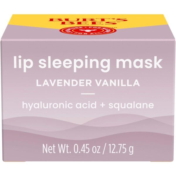 Burt’s Bees Lavender Vanilla Lip Sleeping Mask, With Hyaluronic Acid and Squalane Moisturizer To Instantly Hydrate Lips, Overnight Mask and Treatment, 0.45 oz. - Image 14
