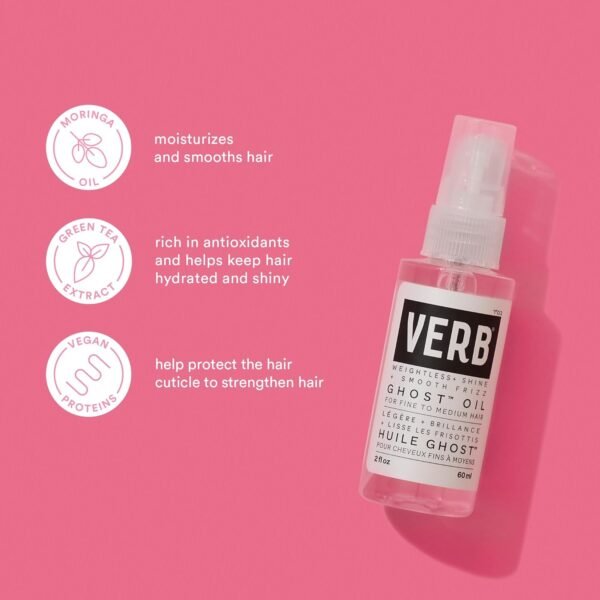 VERB Ghost Oil - Weightless Hair Oil for Fine to Medium Hair – Smooths Frizz, Adds Shine – Sulfate, Paraben and Gluten Free - Image 4