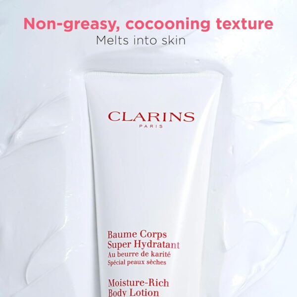 Clarins Moisture-Rich Body Lotion | Intensely Hydrates | Nourishes, Softens and Smoothes | Non-Greasy and Fast Absorbing | 88% Natural Ingredients | Body Cream With Shea Butter | For Dry Skin Types - Image 5