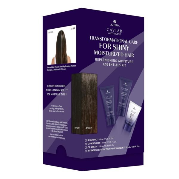 Alterna Haircare CAVIAR Anti-Aging Replenishing Moisture Trial Kit - Shampoo, Conditioner, Leave-In CC Cream | For Dry, Brittle Hair | Protects, Restores and Hydrates | Sulfate Free - Image 2