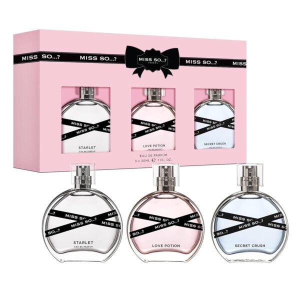 So…? Miss Set - Perfumes for Women with Floral, Fruity and Vanilla Perfume Notes - 800 Sprays - Gifts for Women - 3 pcs Gift Set - Image 2