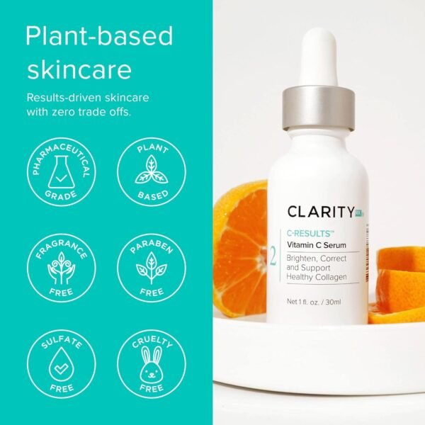 ClarityRx C-Results Vitamin C Brightening Face Serum, Natural Plant-Based Anti-Aging Facial Treatment for Dark Spots & Acne Scars - Image 6