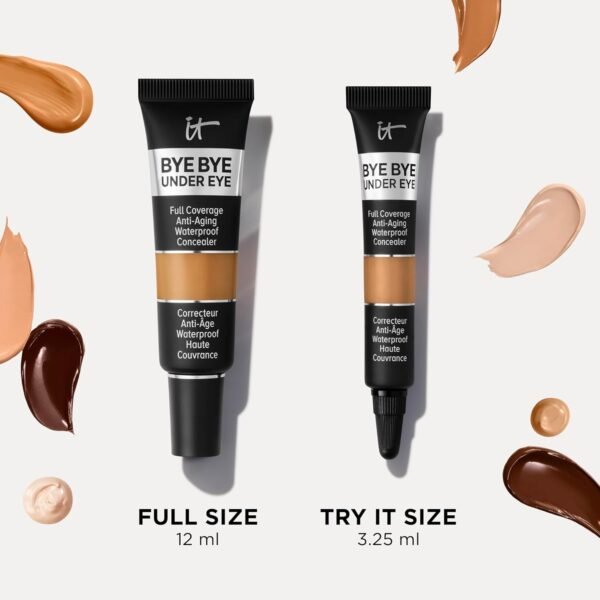 IT Cosmetics Bye Bye Under Eye Concealer Travel - Waterproof Full Coverage Concealer For Dark Circles, Fine Lines, Redness & Discoloration, Formulated with Hyaluronic Acid, Natural Finish – 0.11 fl oz - Image 11