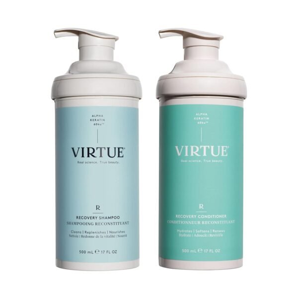 Virtue Recovery Sulfate Free Shampoo and Conditioner Set with Keratin Hydrates, Softens, and Renews Damaged Hair, Color Safe - Image 2