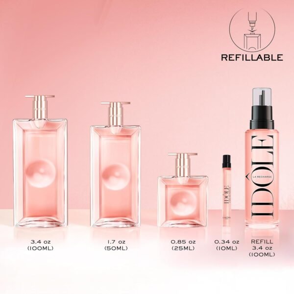 Lancôme Idôle Eau de Parfum - Long Lasting Fragrance with Notes of Bergamont, Jasmine & Vanilla - Fresh & Floral Women's Perfume - 3.4 Fl Oz Refill - Image 5
