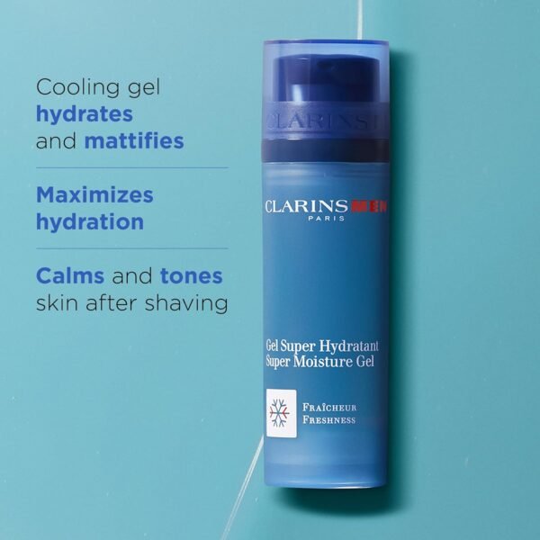CLARINSMEN Super Moisture Gel | Cooling Gel For Men | Hydrates, Mattifies, Soothes, Energizes and Defies Shine | Calms and Tones Skin After Shaving | All Skin Types | 1.7 Ounces - Image 3
