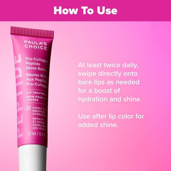Paula’s Choice Pro-Collagen Peptide Gloss Balm, Plumps, Hydrates & Smooths Lips, Sheer & Glossy Finish for Fuller Lips, Cruelty-Free, 0.5 Fl Oz. - Image 8