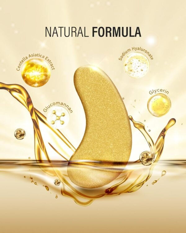 24k Gold Under Eye Patches (50 Pairs), eye mask, Collagen Skin Care Products, Eye Patches for Puffy Eyes, eye masks for dark circles and puffiness - Image 4