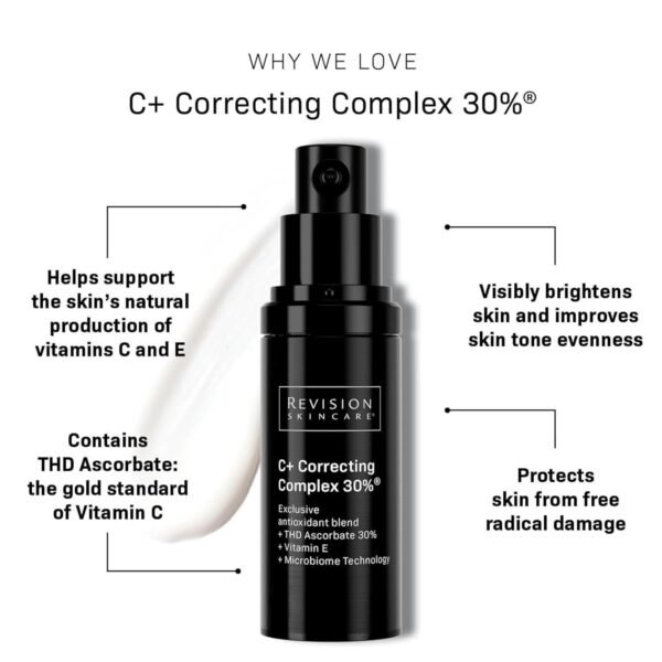 Revision Skincare C+ Correcting Complex 30%® Face Serum – Anti-Aging Antioxidant Blend with Vitamin C, Reduces Fine Lines & Wrinkles, Brightens & Firms Skin, Safe for Sensitive Skin - Image 9