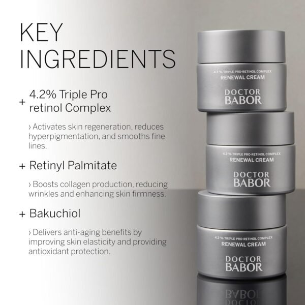 BABOR DOCTOR Renewal Cream | Regenerating anti-aging and anti-pigmentation face cream with pro-retinol complex | For radiant, rejuvenated skin | Refines the complexion | Vegan | 50ml - Image 5