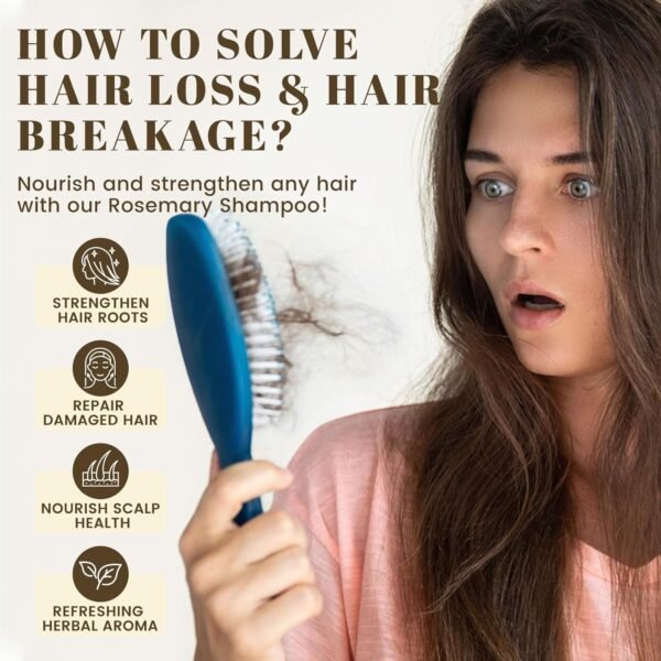 Rosemary Hair Growth Shampoo, Strengthening Shampoo 473 ml(16 fl.oz), For All Hair Types, with Herbal Essential Oils and Plant Extracts for Thinning Hair for Women and Men - Image 6