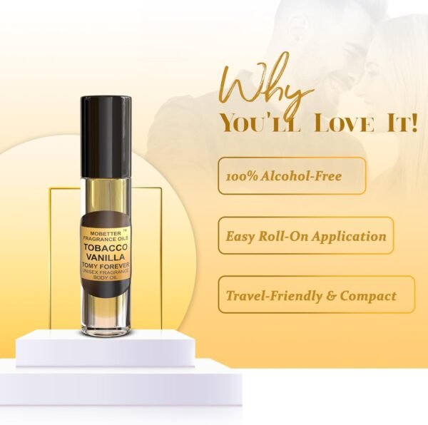 Tobacco Vanilla Unisex Body Oil (10ml Roll On), for Women and Men, Strong, Long Lasting, Travel Size, Oriental Spicy Fragrance - Image 5