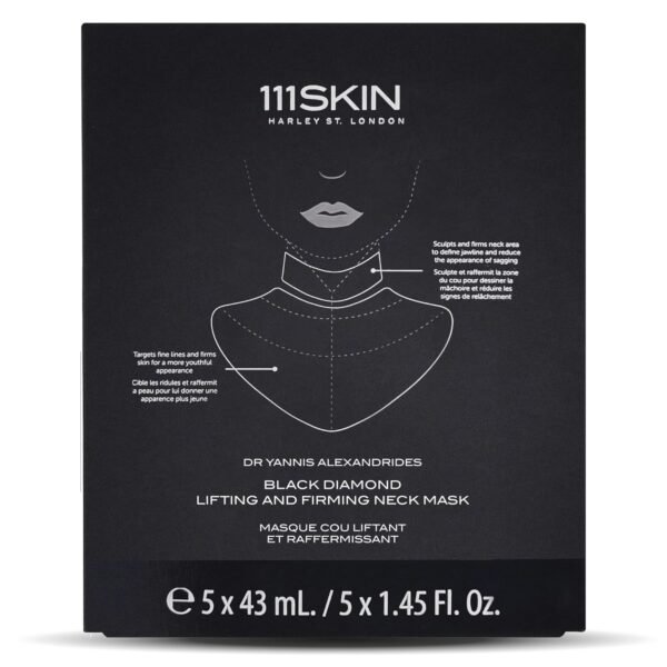 111SKIN Black Diamond Lifting & Firming Neck Mask, Hydrogel Neck Wrinkle Masks for Fine Lines & Sagging Skin on Chest & Décolletage with Peptide & Niacinamide, 5 Sheet Masks (1.45 fl oz Each) - Image 2