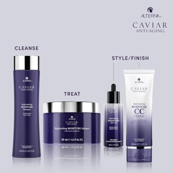 Alterna Haircare CAVIAR Anti-Aging Replenishing Moisture Hair Oil 1.7 oz | Lightweight, Revives and Nourishes Hair | Increased Shine and Softness | Heat Protectant and Frizz Control - Image 5
