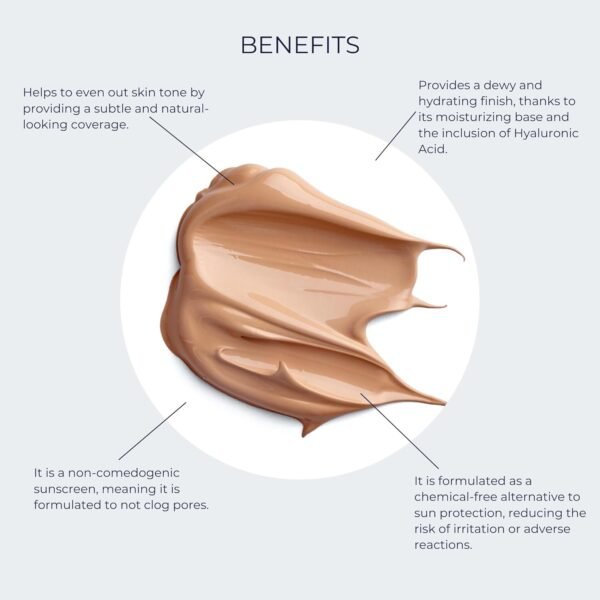 Alana Mitchell Tinted Moisturizer Sunscreen for Face - Physical Defense Face Moisturizer with SPF 44 - Face Sunscreen w/Hyaluronic Acid – Water-Resistant Tinted Sunscreen - All Skin Tones (2.1 oz) - Image 6
