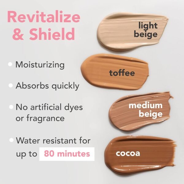 Tinted Sunscreen for Face - SPF 20 With Natural & Organic Ingredients Broad Spectrum Sunblock Lotion, Tinted Moisturizer Zinc Oxide Sunscreen Face for Skincare, Facial Sunscreen (Light Beige) - Image 3