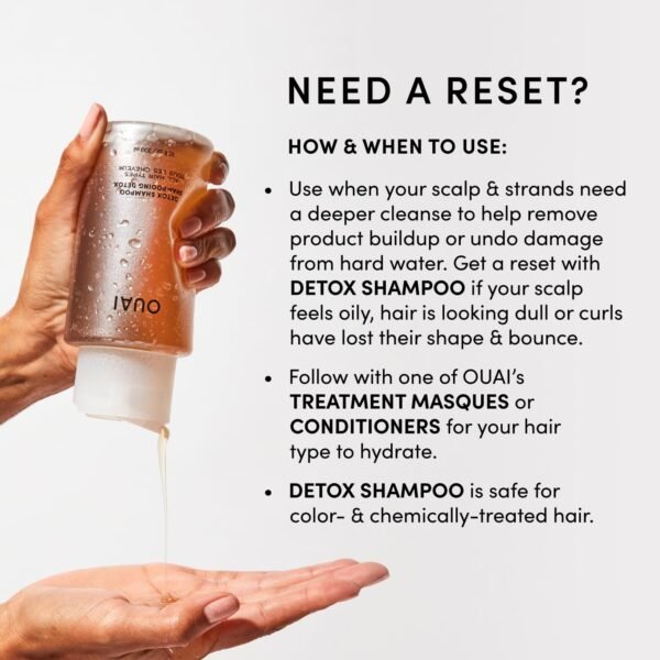 OUAI Detox Shampoo & Fine Hair Conditioner Bundle - Clarifying Shampoo for Build Up, Dirt, Oil, Product and Hard Water & Volumizing Conditioner for Fine Hair (2 Count) - Image 5